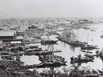 明治40年ころの敦賀港の写真